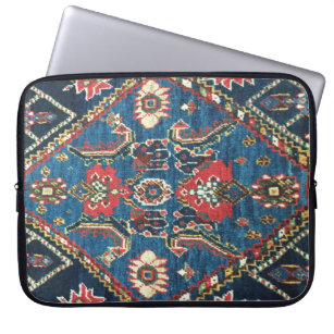 Türkischer Teppichboden aus der Antike, blau Laptopschutzhülle