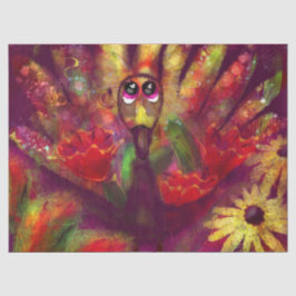 Türkischer Vogel Blumengelb, weißlich Seidenpapier