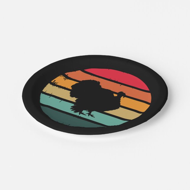 Türkischer Vogel-Erntedank erschüttert Vintager So Pappteller (Schrägansicht)