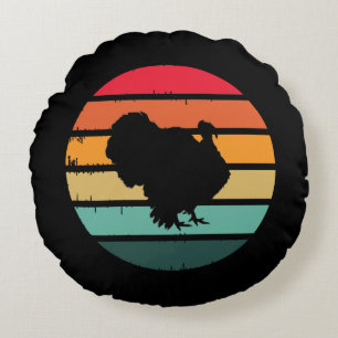 Türkischer Vogel-Erntedank erschüttert Vintager So Rundes Kissen