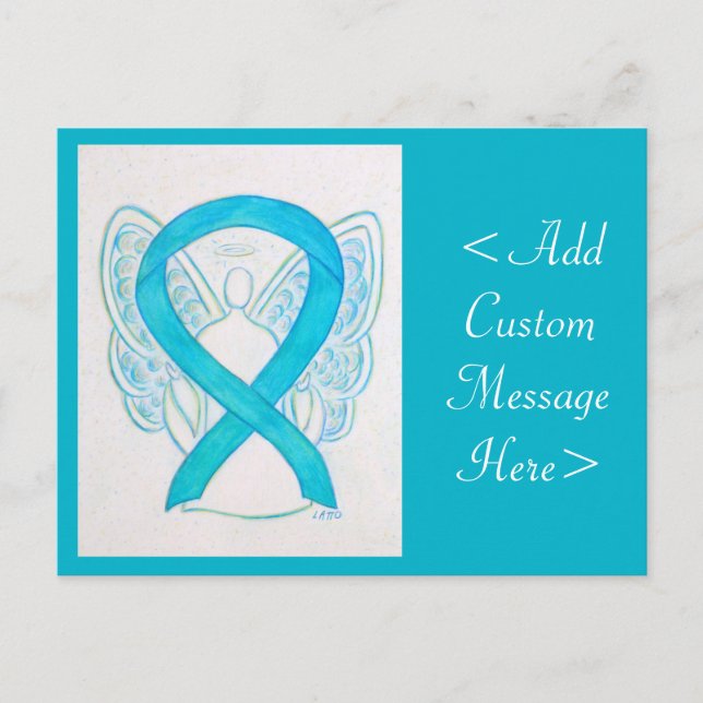 Türkisches Bewusstsein Ribbon Custom Angel Postkar Postkarte (Vorderseite)