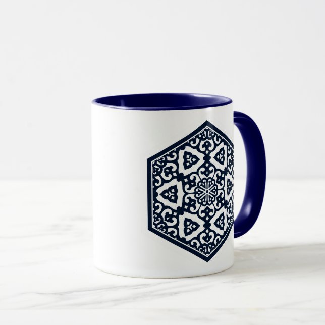 Türkisches blaues Geschirr mit orientalischem Desi Tasse (VorderseiteRechts)
