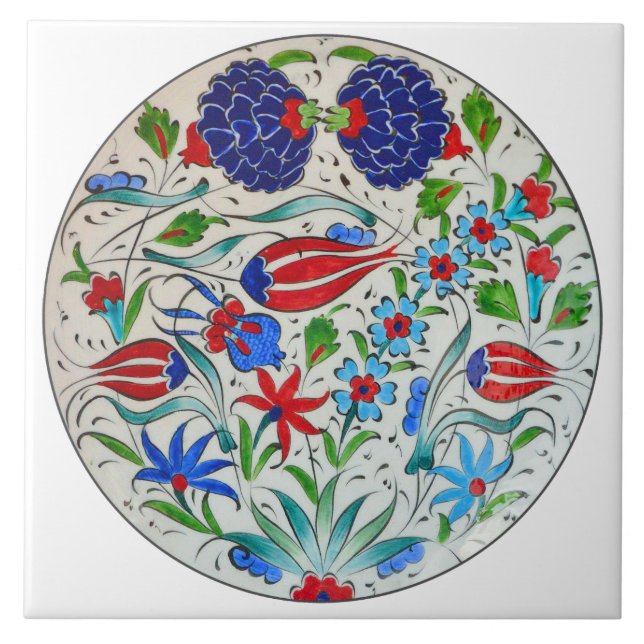 Türkisches Blumendesign Fliese (Vorderseite)