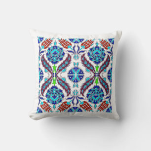 Türkisches Design in Blauer Farbe mit Tulissen Kissen