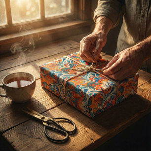 Türkisches Ebru-Kunstpapier zum Wassermarbeln Geschenkpapier Set