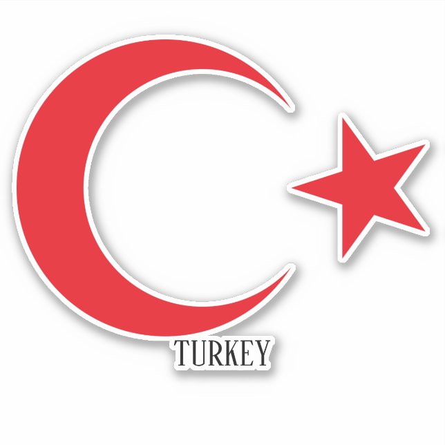 Türkisches Emblem Patriotic Aufkleber (Vorderseite)