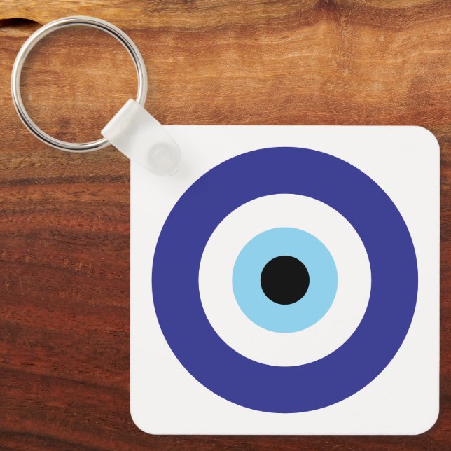 Türkisches Evil Eye Blue Mati Symbol Glücksbringer Schlüsselanhänger (Vorderseite)