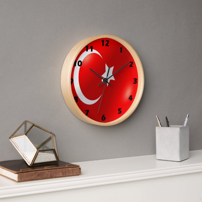 Türkisches Flag-Design Uhr (Büro)