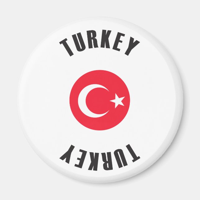 Türkisches Flaggenrad Magnet (Vorne)
