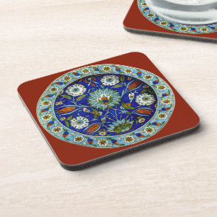 Türkisches Iznik Blumenmuster Tabletop Getränkeuntersetzer