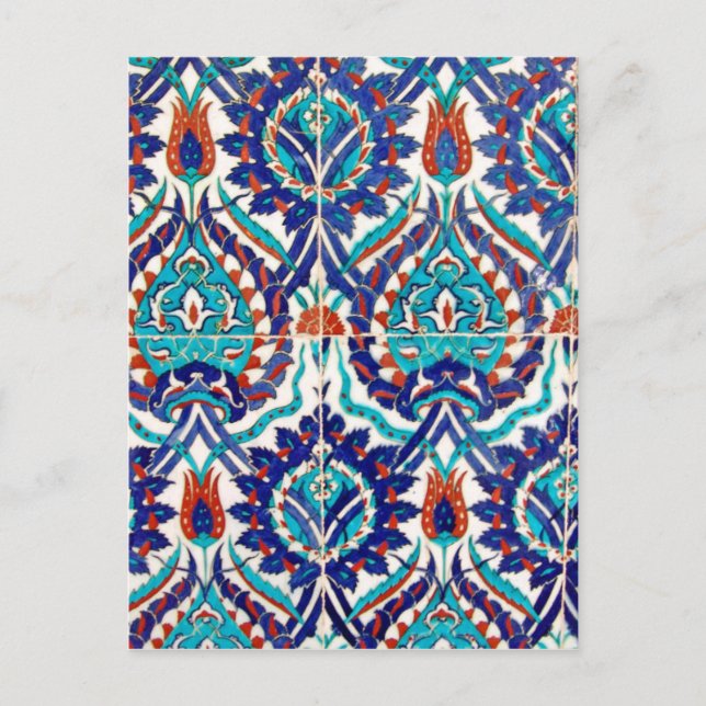 Türkisches Iznik-Ottoman-Muster Postkarte (Vorderseite)