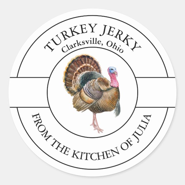 Türkisches Jerky-Label Runder Aufkleber (Vorderseite)