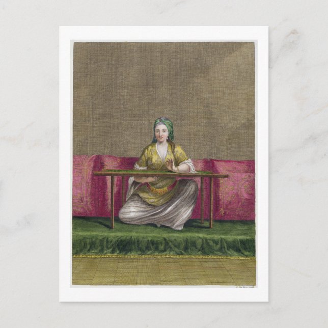 Türkisches Mädchen, Stickerei, 18. Jahrhundert (Gr Postkarte (Vorderseite)