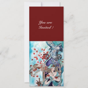 TÜRKISCHES MÄRCHEN ,hellrot blau weiß Einladung