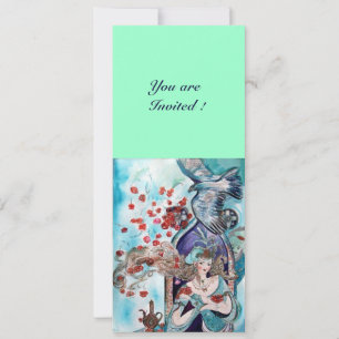 TÜRKISCHES MÄRCHEN ,hellrot blau weiß grün Einladung