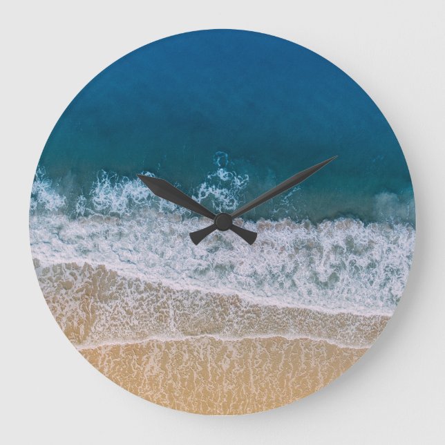 Türkisches Meer Tropischer Sandstrand Florida Große Wanduhr (Vorderseite)