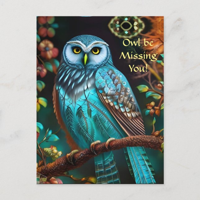 Türkisches Owl Vermisst Postkarte (Vorderseite)