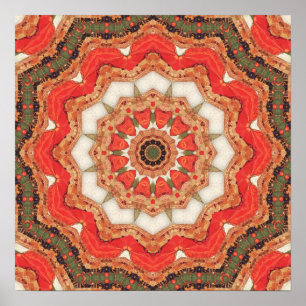 Türkisches Rotes Mandala Vier Poster