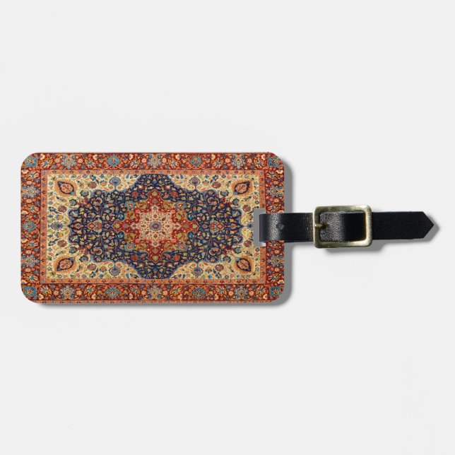 Türkisches Teppichmuster aus Oriental Gepäckanhänger (Vorderseite horizontal)
