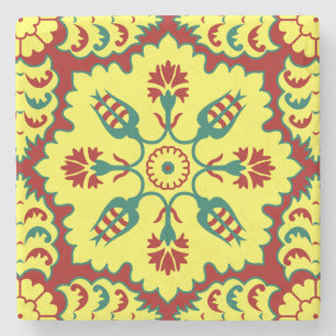 Türkisches Tulpemuster der Osmane im Rot und im Steinuntersetzer