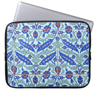 Türkisches Türkis-Grenzfliesen-Muster 15" Laptop Laptopschutzhülle