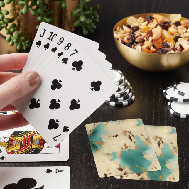 Türkiscreme Gold Südwest Cowhid Spielkarten (In Situ)