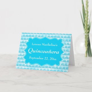 Türkise Blue Carriages Quinceanera Einladung