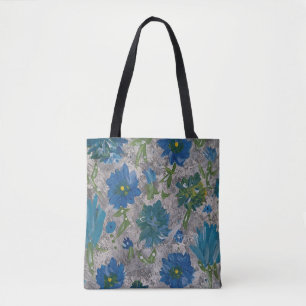 Türkise Daisy Floral Tote Bag Tasche
