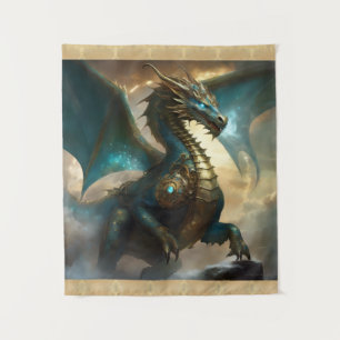 Türkise Drachen-Wandbehang-Dekoration für das Schl Wandteppich