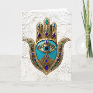 Türkise Drittes Auge Hamsa Karte