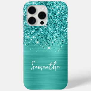 Türkise Glitter Türkis Glam Name Case-Mate iPhone Hülle