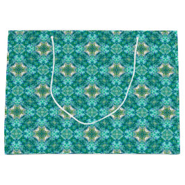 Türkise Kaleidoskop Muster Geschenktasche Große Geschenktüte