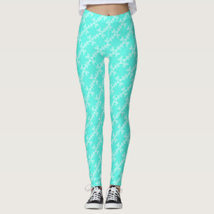 Türkise Karo Oster-Yogahose Leggings