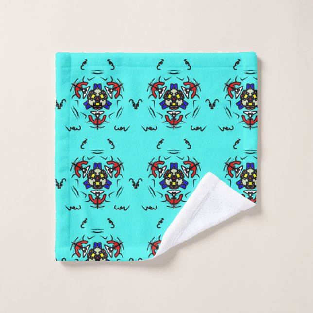 Türkise Luxus-Mandala" Badhandtuch Set (Waschlappen)