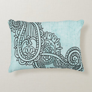 Türkise Mehndi Motif Accent Pillow Zierkissen