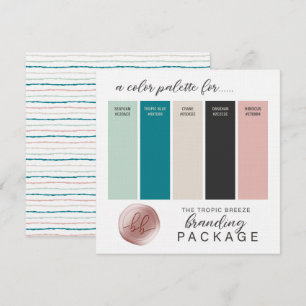 Türkise Minze Grau Beige & Rosa Farbpalette Karte