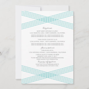 Türkise moderne Deco-Informationskarte Einladung