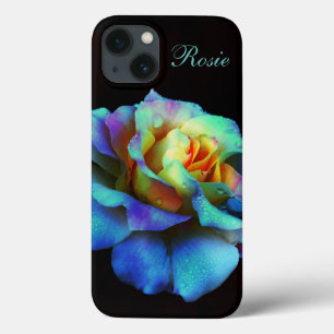 Türkise Pastell-Regenbogen-Rosen-iPad-Hülle title_seo2
