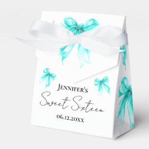 Türkise Schleife Coquette Schrift Süße 16 Danke Geschenkschachtel