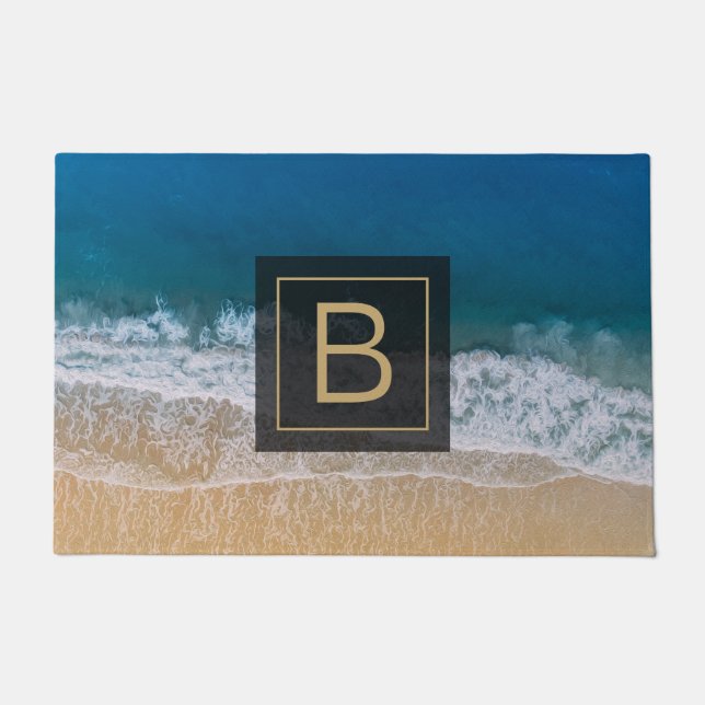 Türkise Sea Florida Sandy Beach Typografie Fußmatte (Vorderseite)