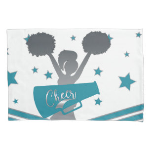 Türkise & Silber Sterne Cheer Cheer-leading Mädche Kissenbezug