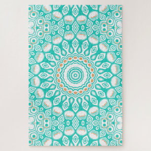 Türkise und Beige Ozean-Mandala-Muster