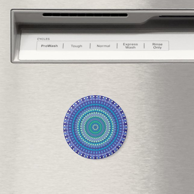 Türkise und blaugrüne Mandala  Magnet (In Situ (Geschirrspüler))