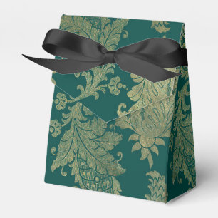 Türkise und goldene Damast Geschenkschachtel