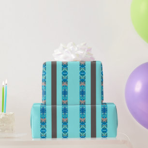 Türkise und kohlegraue afrikanische ornamentale St Geschenkpapier