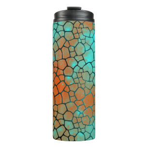 Türkise und orange Drachen-Schuppen-Thermal-Tasse Thermosbecher