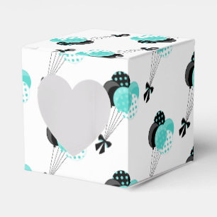 Türkise und schwarze Ballonfeier Geschenkschachtel