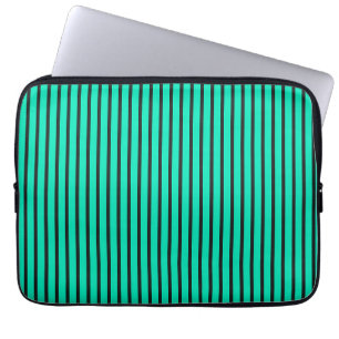 Türkise vertikale Streifenmuster Laptopschutzhülle