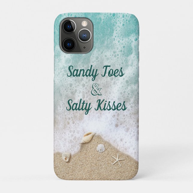 Türkise Waves Sandy Toes Salty Kisses Case-Mate iPhone Hülle (Rückseite)