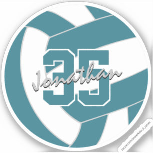 Türkise weiße Volleyball-Mannschaftsfarben  Aufkleber
